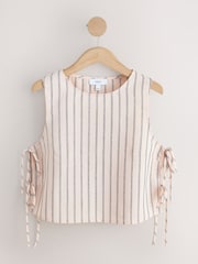 Pink/Black Stripe Chenille Side Tie Top - Image 7 of 9