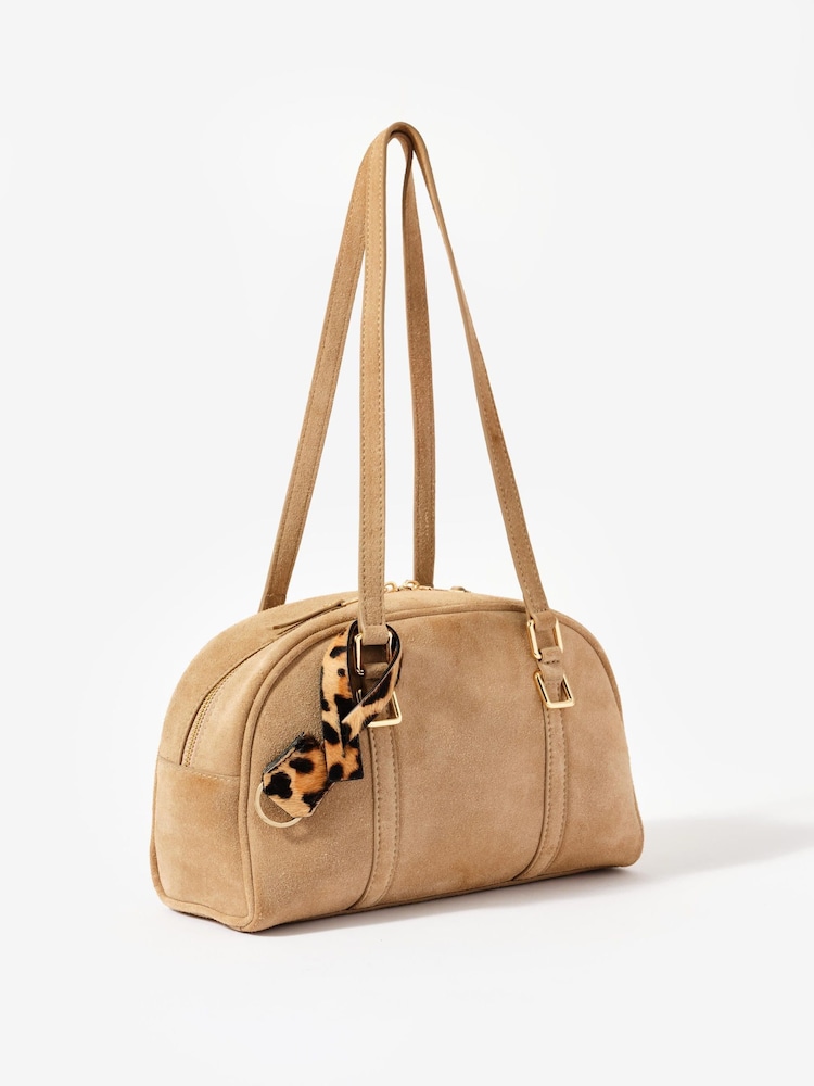 Mint Velvet Cream Suede Shoulder Bag - Image 2 of 4