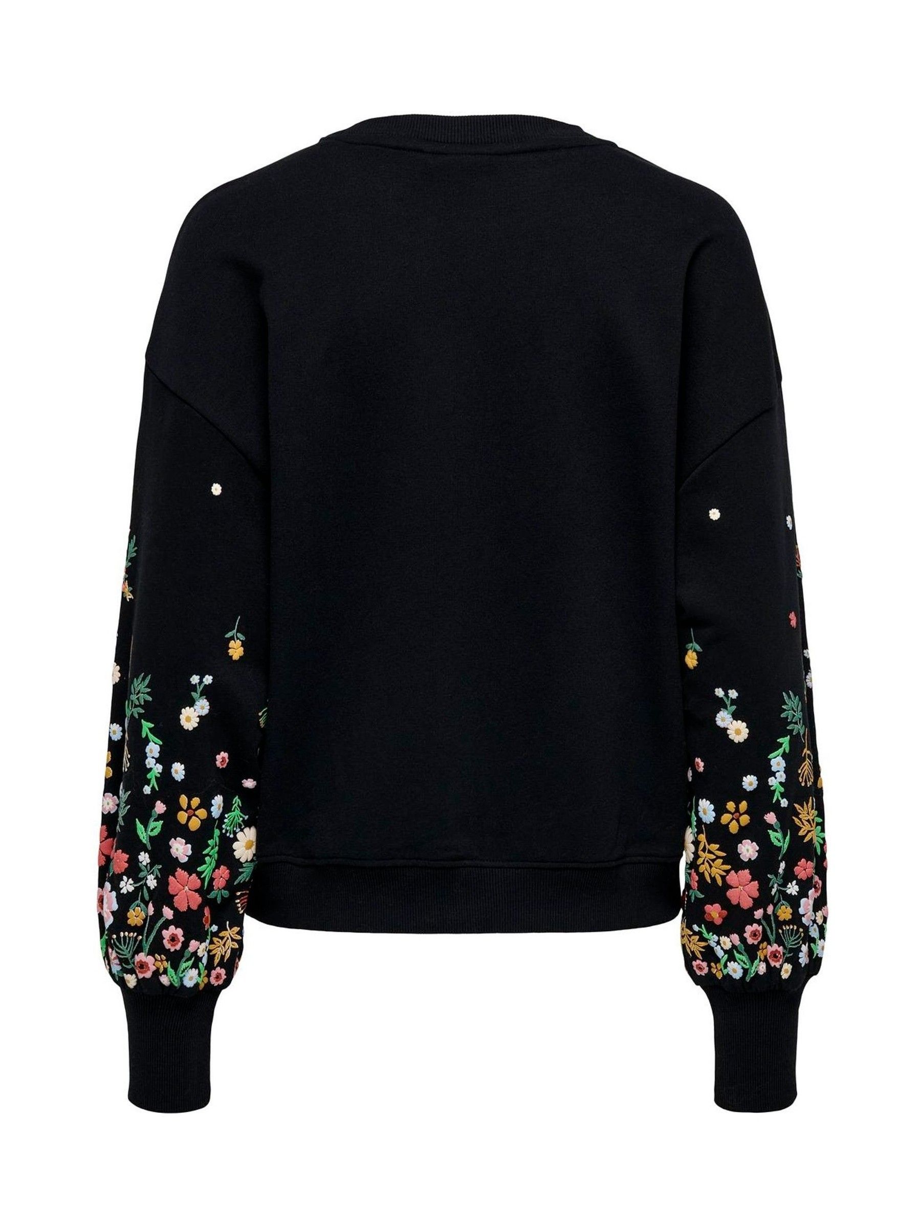 Buy ONLY Black Long Sleeve Flower Detail Jumper from the Next UK