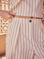 Pink/Black Stripe Chenille Knee Shorts - Image 5 of 8