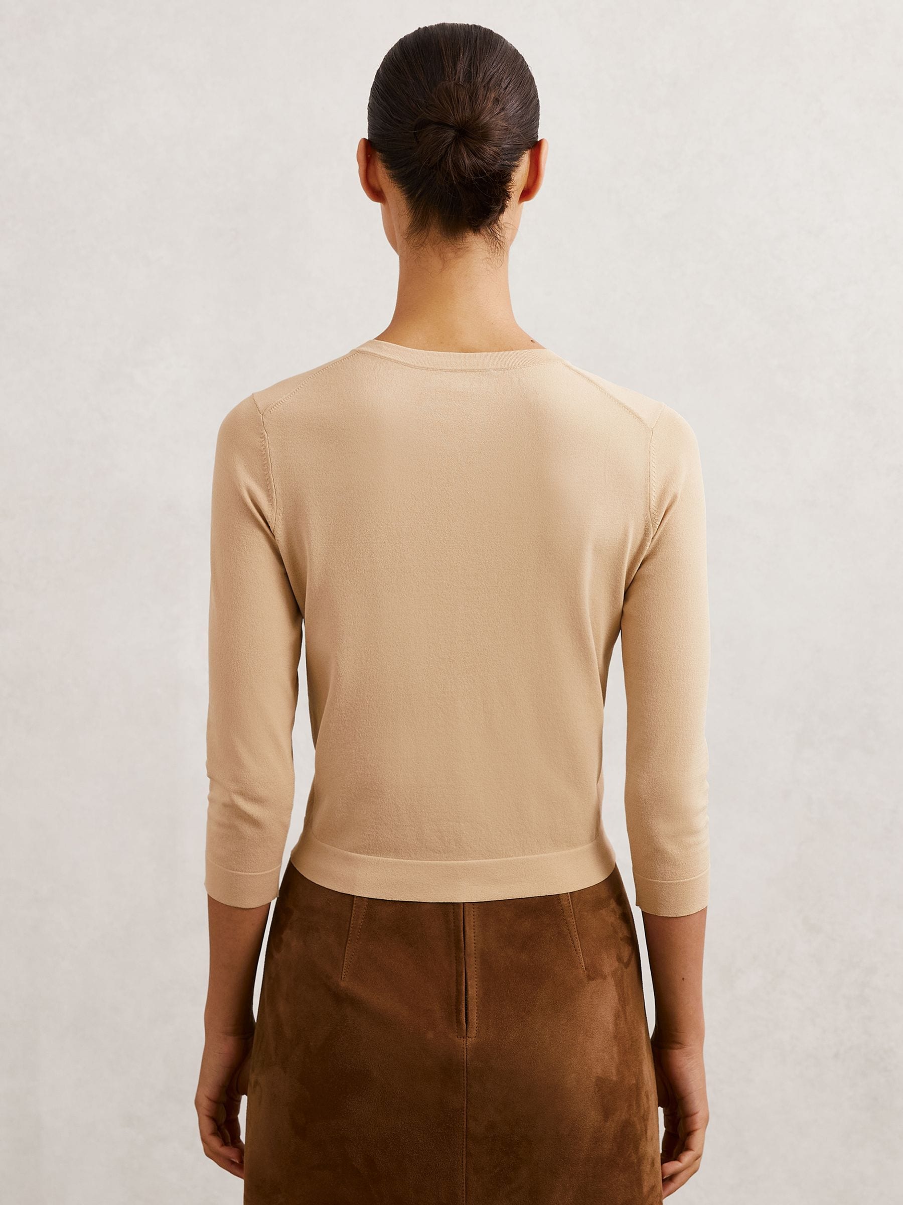 Buy Reiss Neutral Mara Lightweight Cropped Cardigan from the Next