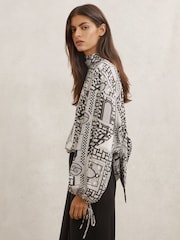 Reiss Ivory/Black Harry Blouse - Image 3 of 6