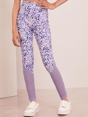 Lipsy Purple Printed High Waist Active Legging - Image 1 of 4