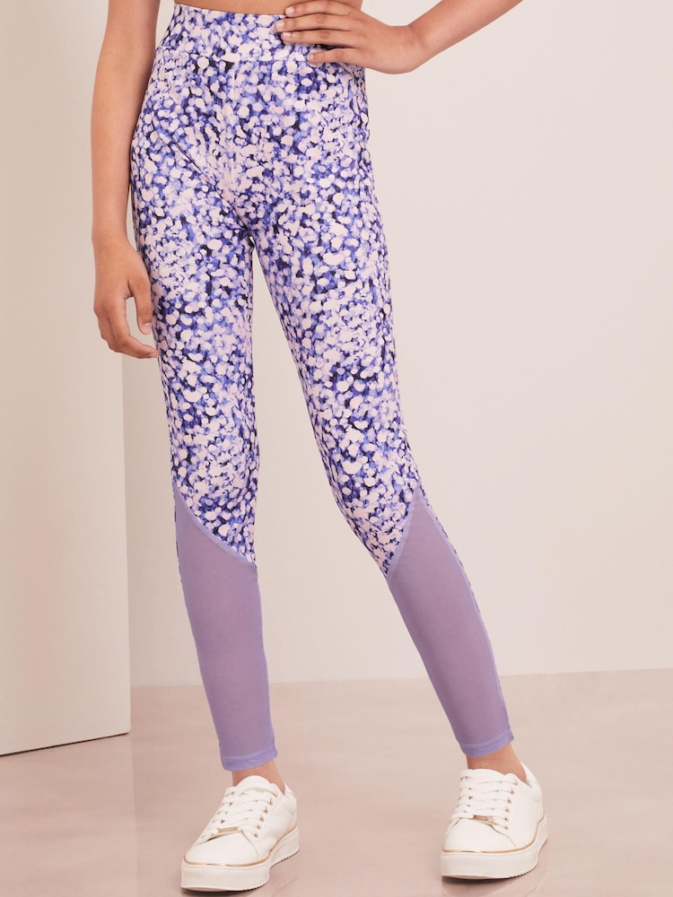 Lipsy Purple Printed High Waist Active Legging - Image 1 of 4