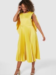 Closet Yellow Gold Pleated Dress - Image 5 of 6