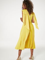 Closet Yellow Gold Pleated Dress - Image 6 of 6