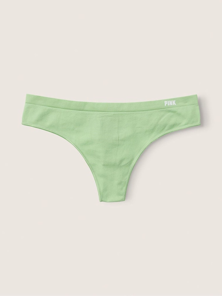 Victoria's Secret PINK Soft Jade Thong Seamless Knickers - Image 1 of 1 Victoria's Secret PINK Soft Jade Thong Seamless Knickers - Image 1 of 1