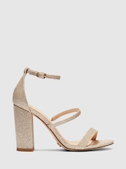 Novo Gold Regular Fit Penguin Double Strap Gliiter Heeled Sandal - Image 2 of 3