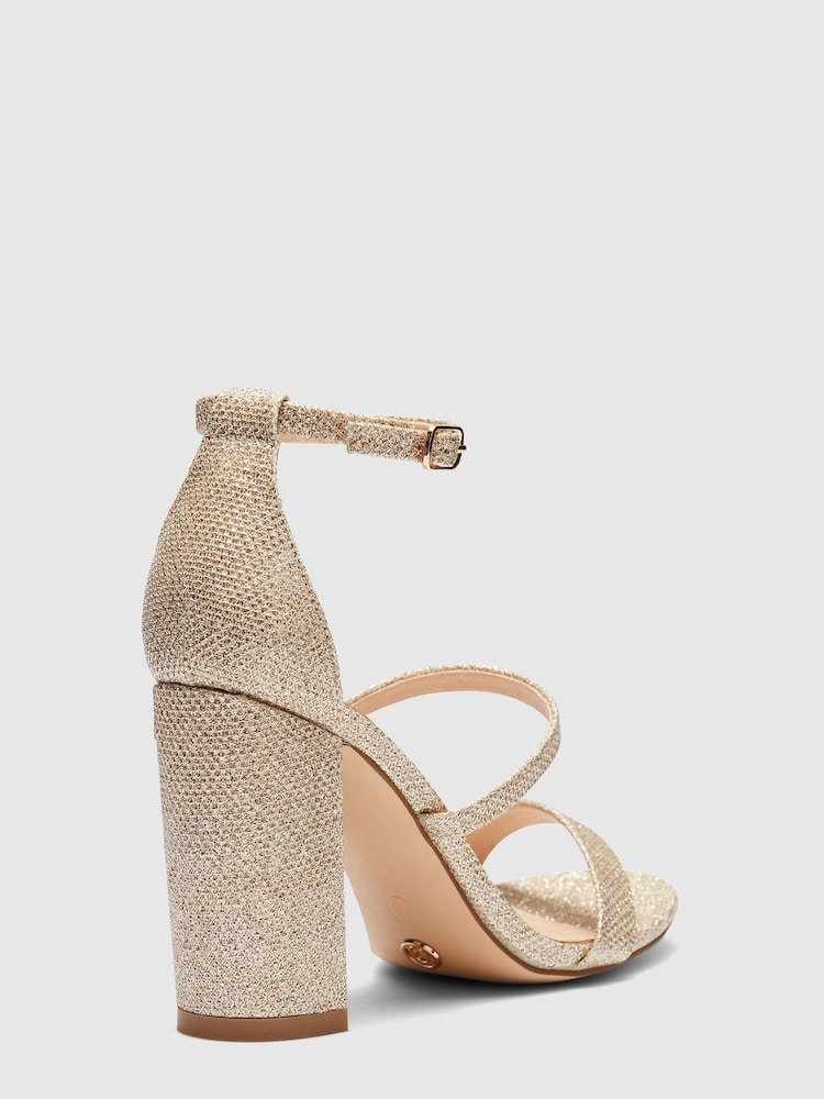 Novo Gold Regular Fit Penguin Double Strap Gliiter Heeled Sandal - Image 3 of 3