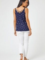 Roman Blue Foil Print Cross Back Cami - Image 4 of 4