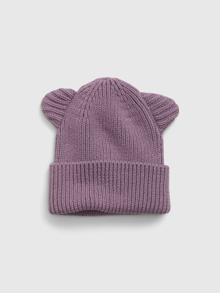 Gap Purple Toddlers Organic Cotton Cat Beanie - Image 1 of 1 Gap Purple Toddlers Organic Cotton Cat Beanie - Image 1 of 1