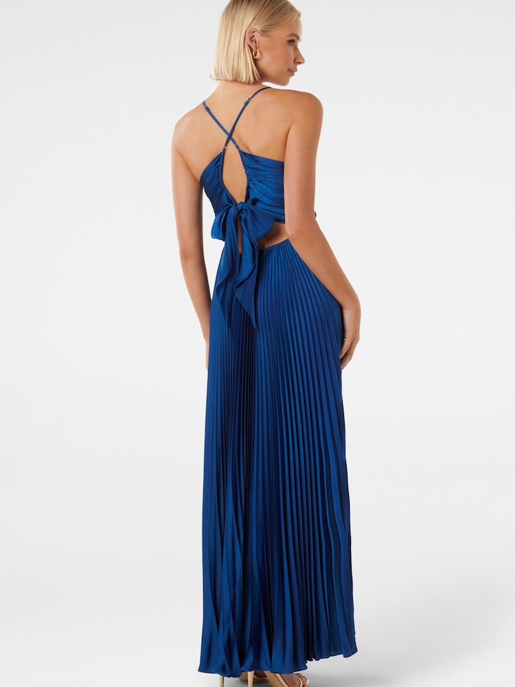 Forever New Blue Geri Tie Back Pleated Dress - Image 5 of 5
