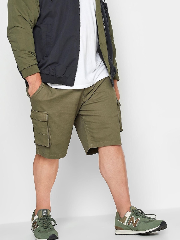 BadRhino Big & Tall Green Stretch Cargo Shorts - Image 1 of 4