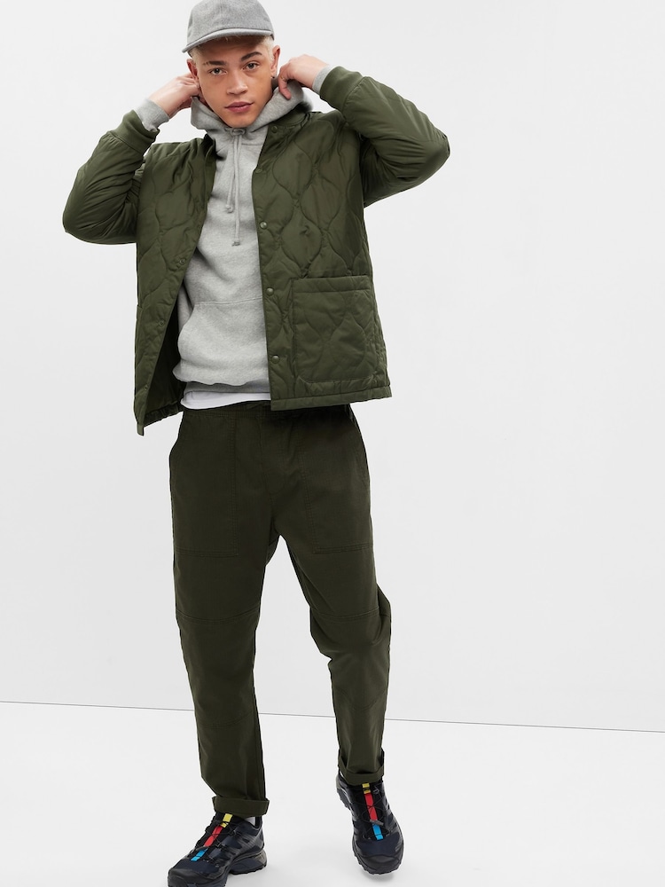 Gap Green Quilted Bomber Jacket - Image 1 of 3 Gap Green Quilted Bomber Jacket - Image 1 of 3