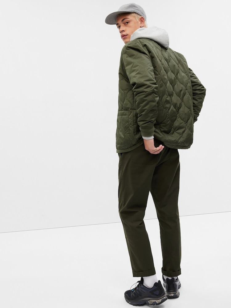 Gap Green Quilted Bomber Jacket - Image 2 of 3 Gap Green Quilted Bomber Jacket - Image 2 of 3