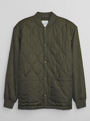 Gap Green Quilted Bomber Jacket - Image 3 of 3