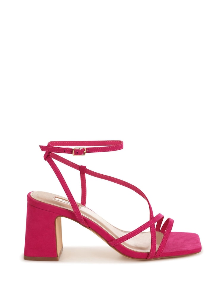 Pink - Linzi Memphis Sandalen mit Blockabsatz und überkreuzte Riemen - Bild 2 von 4 Pink - Linzi Memphis Sandalen mit Blockabsatz und überkreuzte Riemen - Bild 2 von 4