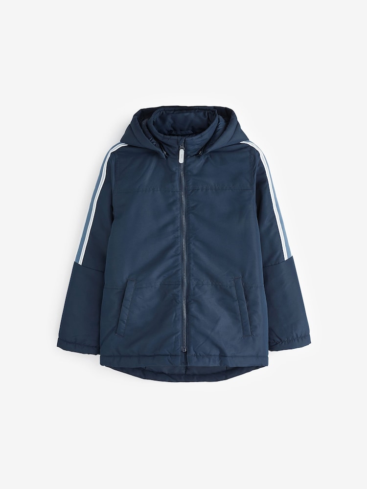 Name It Navy Zip Up Printed Raincoat - Image 1 of 1