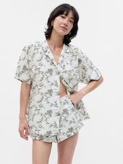 Gap White Floral Soft Pyjama Shirt - Image 1 of 1