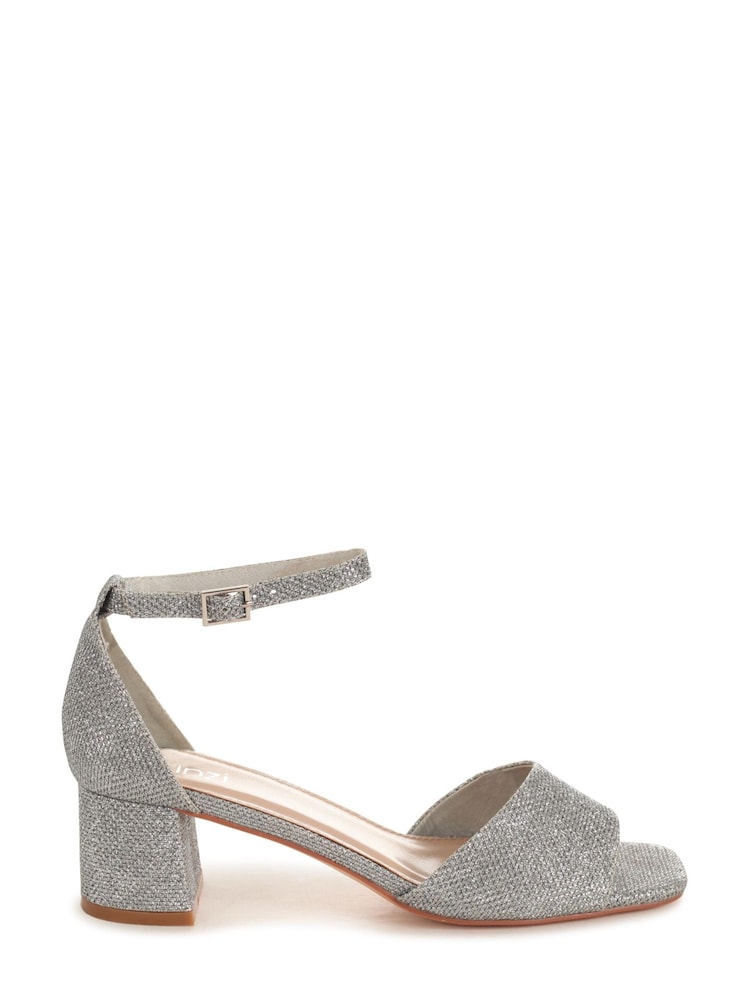 Linzi Silver Mollie Block Heeled Sandal With Closed Back - Image 2 of 4