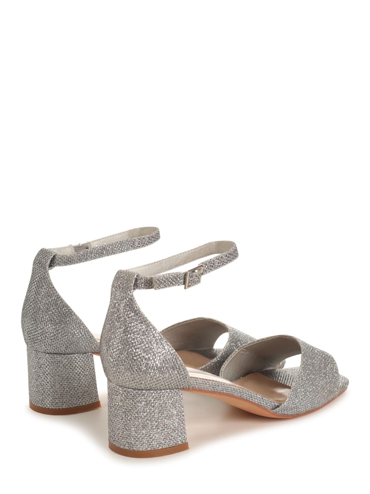 Linzi Silver Mollie Block Heeled Sandal With Closed Back - Image 4 of 4