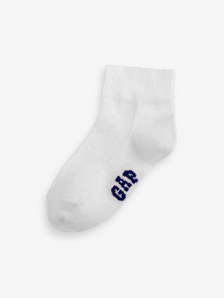 Gap Grey Kids 3 Pack Quarter Crew Socks - Image 2 of 5
