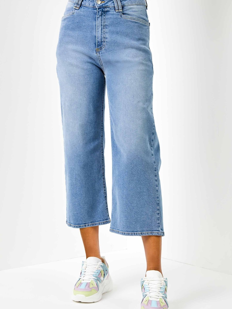 Dusk Blue Denim Culottes - Image 1 of 2