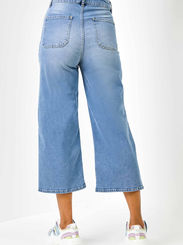 Dusk Blue Denim Culottes - Image 2 of 2