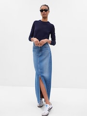 Gap Blue Merino Wool Crew Neck Jumper - Image 1 of 2