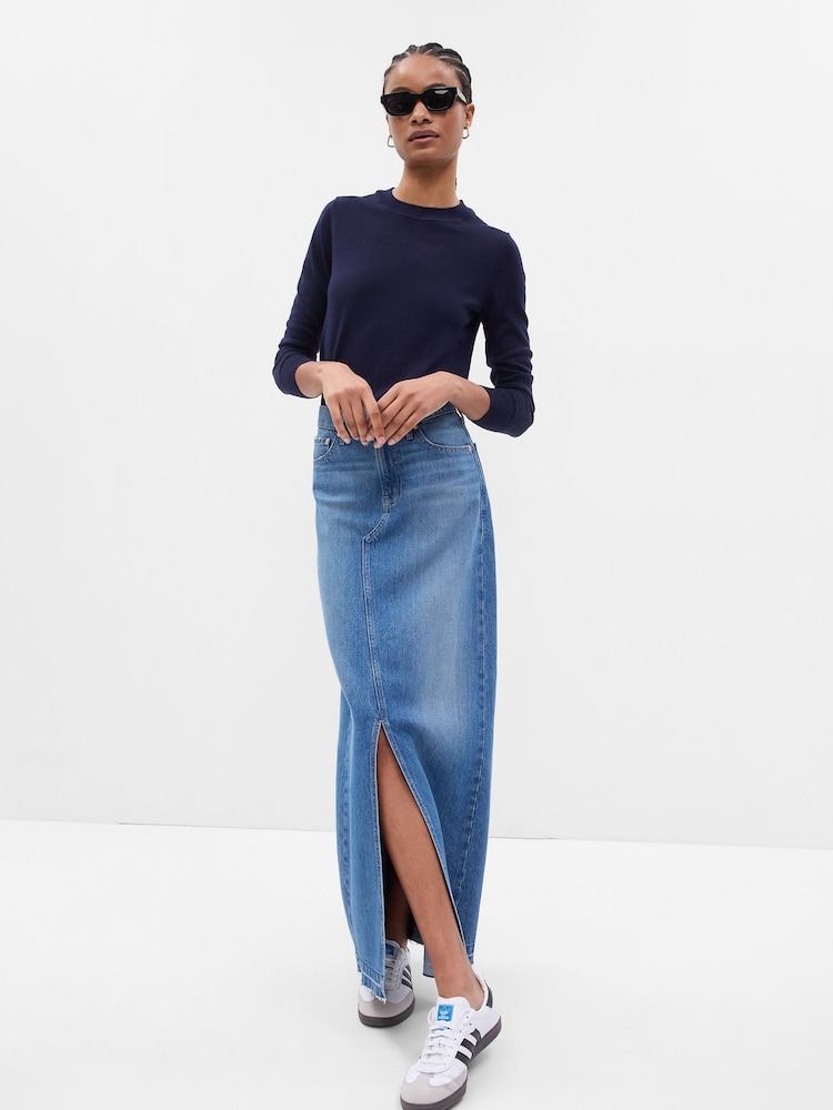 Gap Blue Merino Wool Crew Neck Jumper - Image 1 of 2