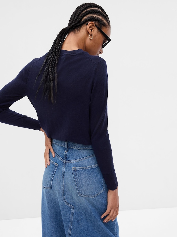 Gap Blue Merino Wool Crew Neck Jumper - Image 2 of 2