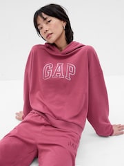 Gap Pink Vintage Soft Arch Logo Long Sleeve Hoodie - Image 1 of 2