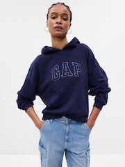 Gap Blue Vintage Soft Arch Logo Long Sleeve Hoodie - Image 1 of 2