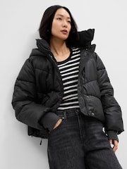 Gap Black Cropped ColdControl Max Puffer Coat - Image 1 of 2