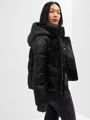 Gap Black Cropped ColdControl Max Puffer Coat - Image 2 of 2