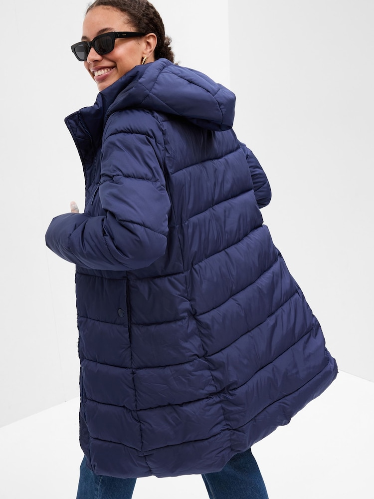 Gap Blue ColdControl Long Puffer Coat - Image 2 of 2