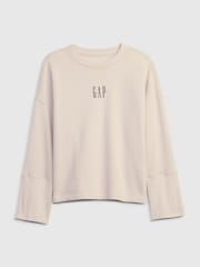 Gap Beige Vintage Soft Crew Neck Long Sleeve Logo Sweatshirt - Image 3 of 3