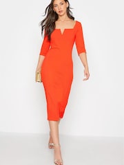 Long Tall Sally Orange Notch Neck Dress - Image 2 of 4
