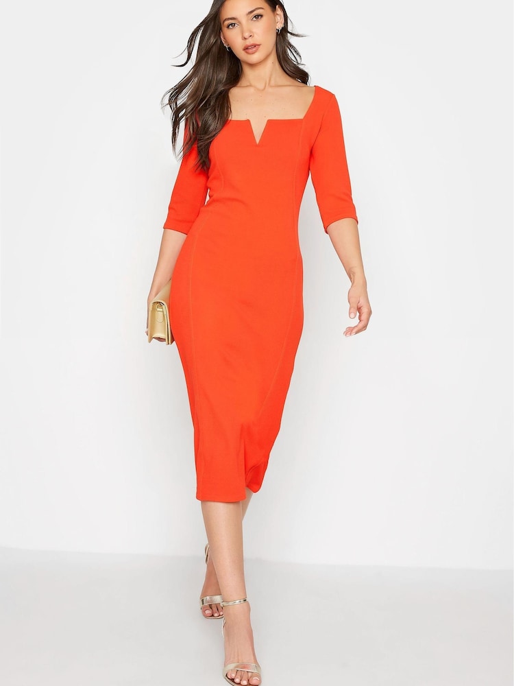 Long Tall Sally Orange Notch Neck Dress - Image 2 of 4