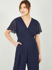 Yumi Blue Jumpsuit With Angel Sleeves - Image 2 of 4