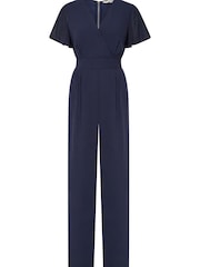 Yumi Blue Jumpsuit With Angel Sleeves - Image 4 of 4