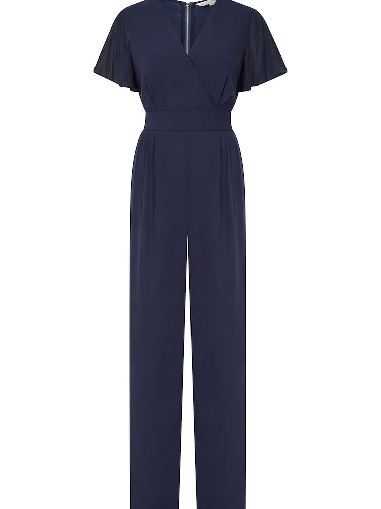 Yumi Blue Jumpsuit With Angel Sleeves - Image 4 of 4