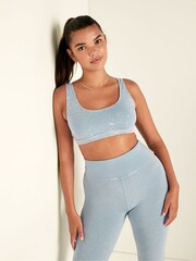 Victoria's Secret PINK Chalk Bloom Blue Wash Cotton Scoop Bralette - Image 1 of 4