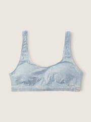 Victoria's Secret PINK Chalk Bloom Blue Wash Cotton Scoop Bralette - Image 4 of 4