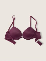 Victoria's Secret PINK Rich Maroon Purple Smooth Super Push Up Bra - Image 4 of 5