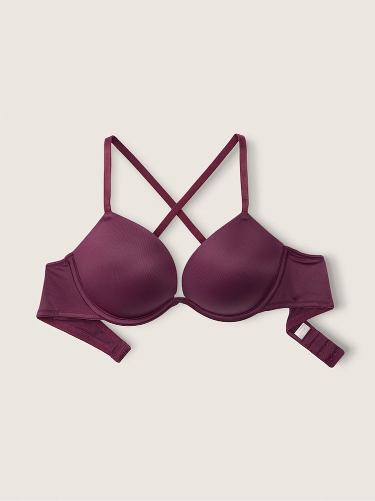 Victoria's Secret PINK Rich Maroon Purple Smooth Super Push Up Bra - Image 5 of 5