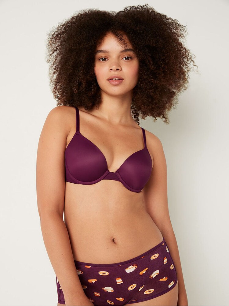 Victoria's Secret PINK Rich Maroon Purple Smooth Push Up T-Shirt Bra - Image 1 of 4 Victoria's Secret PINK Rich Maroon Purple Smooth Push Up T-Shirt Bra - Image 1 of 4