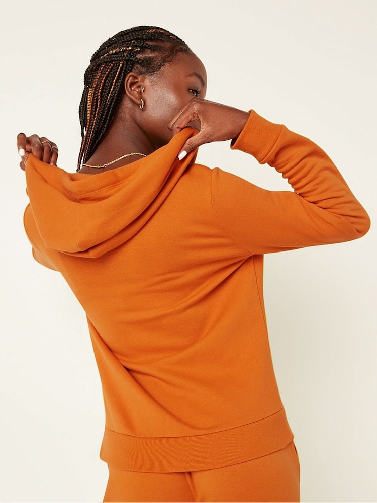 Victoria's Secret PINK Smokey Orange Fleece Zip Up Perfect Hoodie - Image 2 of 4 Victoria's Secret PINK Smokey Orange Fleece Zip Up Perfect Hoodie - Image 2 of 4