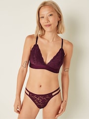 Victoria's Secret PINK Purple Regular Cup Lace Unlined Triangle Bralette - Image 1 of 4