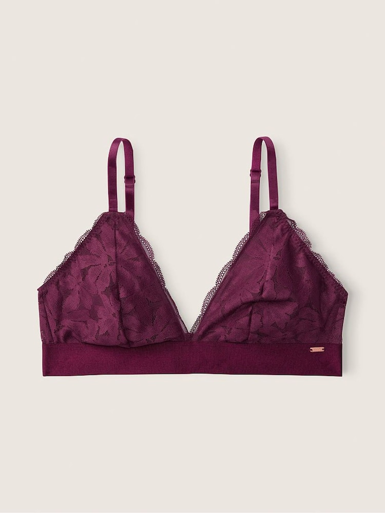 Victoria's Secret PINK Purple Regular Cup Lace Unlined Triangle Bralette - Image 4 of 4 Victoria's Secret PINK Purple Regular Cup Lace Unlined Triangle Bralette - Image 4 of 4
